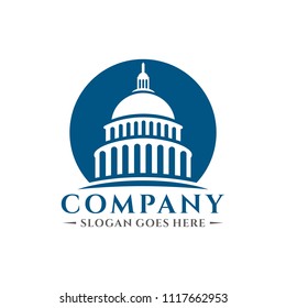 Capitol building logo design vector