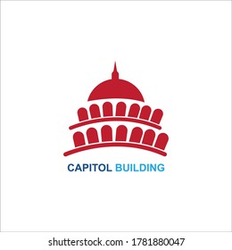 capitol building logo design vector icon
