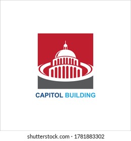 Capitol Building Logo Design Vector Icon