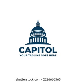 Capitol building logo design vector