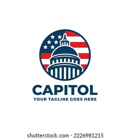 Capitol building logo design vector