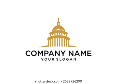 Capitol building logo design vector