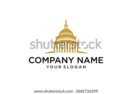 Capitol building logo design vector