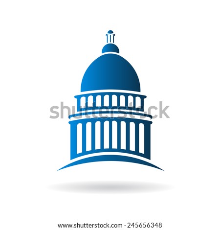 Capitol building logo icon. Vector graphic design