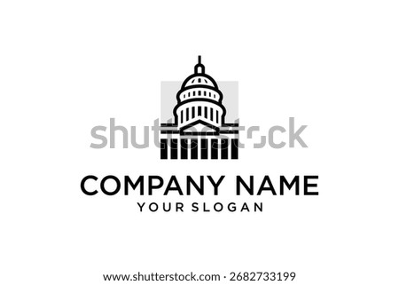 Capitol building outline logo design
