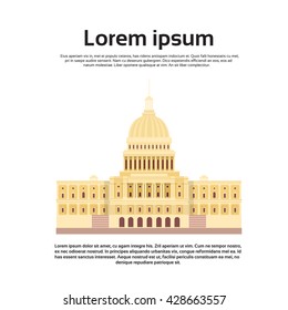 Capitol Building United States Of America Senate House Washington Vector Illustration