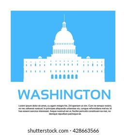 Capitol Building United States Of America Senate House Washington Vector Illustration