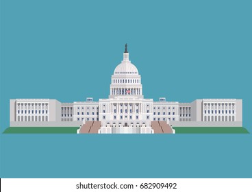 Capitol building United States of America. vector illustration
