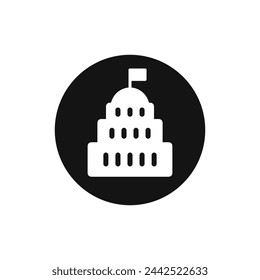 Capitol building vector icon. USA White House vector icon.