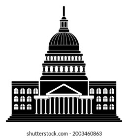 Capitol Building Vector Illustrations Silhouette Stock Vector (Royalty ...