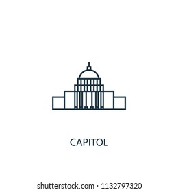 Capitol concept line icon. Simple element illustration. Capitol concept outline symbol design from USA set. Can be used for web and mobile UI/UX
