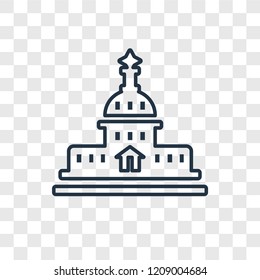 Capitol concept vector linear icon isolated on transparent background, Capitol concept transparency concept in outline style