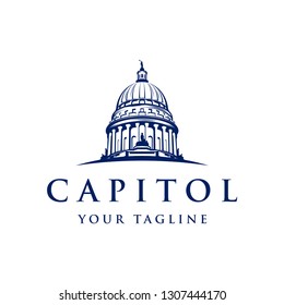 Capitol dome logo design inspiration - Capital logo design inspiration isolated on white background 