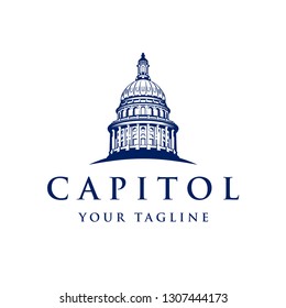 Capitol dome logo design inspiration - Capital logo design inspiration isolated on white background 