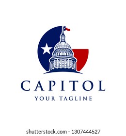 Capitol Dome Logo Design Inspiration - Capital Logo Design Inspiration Isolated On White Background 