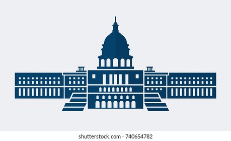 capitol hill building. logo and icon. vector image.