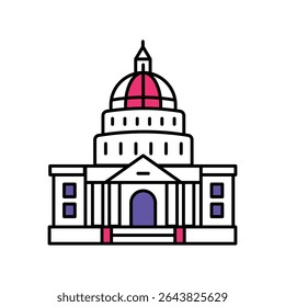 Capitol Hill Vector Filled outline illustration style icon