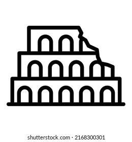 Vector de contorno de icono Capitolio. Viajes de arquitectura. Cultura de la torre