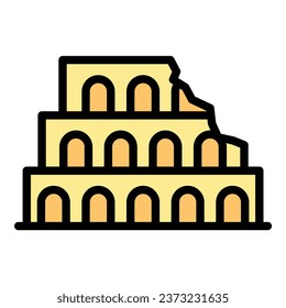 Capitol icon outline vector. Architecture travel. Tower culture color flat