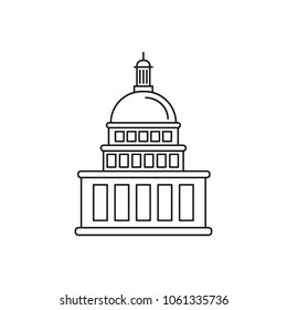 Capitol icon. Outline capitol vector icon for web design isolated on white background