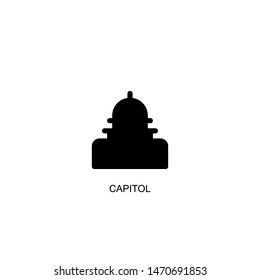 capitol icon vector black design