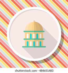 capitol icon , Vector flat long shadow design.