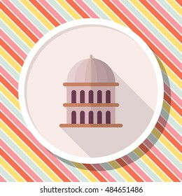 capitol icon , Vector flat long shadow design.