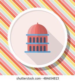capitol icon , Vector flat long shadow design.