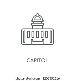 Capitol linear icon. Capitol concept stroke symbol design. Thin graphic elements vector illustration, outline pattern on a white background, eps 10.