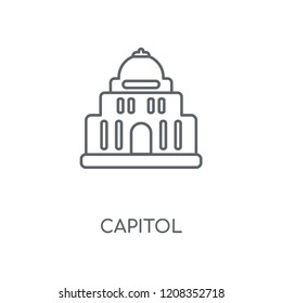 Capitol linear icon. Capitol concept stroke symbol design. Thin graphic elements vector illustration, outline pattern on a white background, eps 10.