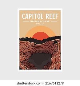 Capitol reef National Park poster vector illustration design