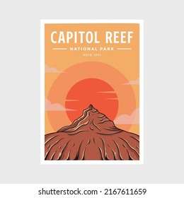 Capitol Reef National Park Poster Vector Stock Vector (Royalty Free ...