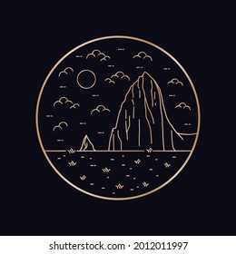 Capitol Reef National Park vector illustration in mono line style