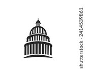  Capitol us building icon. Washington DC monument. Stock Vector