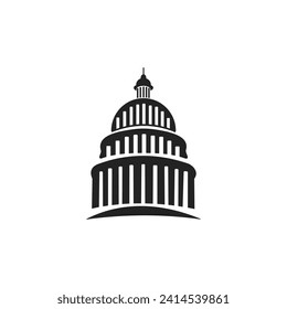  Capitol us building icon. Washington DC monument. Stock Vector