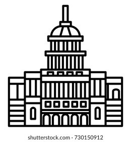 capitol, usa vector line icon, sign, illustration on white background, editable strokes