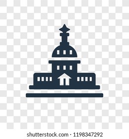 Capitol vector icon isolated on transparent background, Capitol transparency logo concept