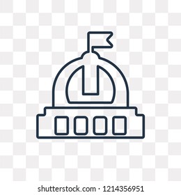 Capitol vector outline icon isolated on transparent background, high quality linear Capitol transparency concept can be used web and mobile