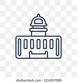 Capitol vector outline icon isolated on transparent background, high quality linear Capitol transparency concept can be used web and mobile