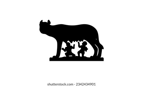 Capitoline Wolf silhouette, high quality vector