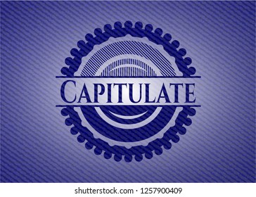 Capitulate badge with denim texture