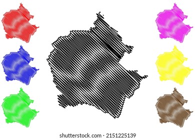 Capixaba municipality (Acre state, Municipalities of Brazil, Federative Republic of Brazil) map vector illustration, scribble sketch Capixaba map
