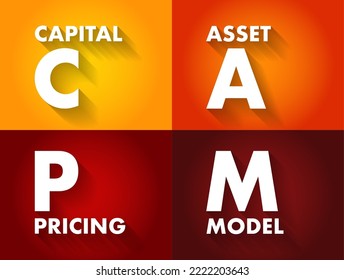 CAPM Capital Asset Pricing Model - relationship between systematic risk and expected return for assets, acronym text concept background