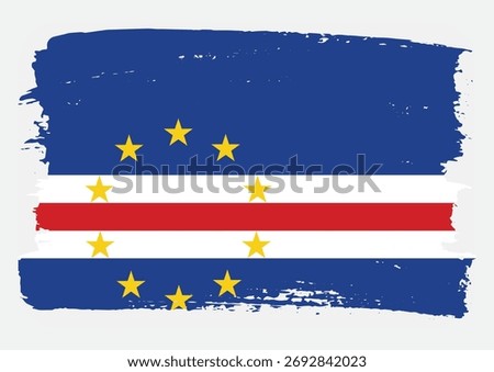 Capo Verde flag brush paint texture vector icon