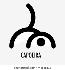 Capoeira abstract logo design. capoeira dancer line icon. Vector illustration