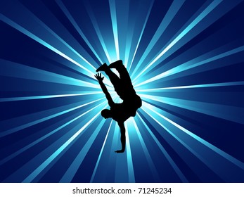 capoeira breakdance fighter vector silhouette