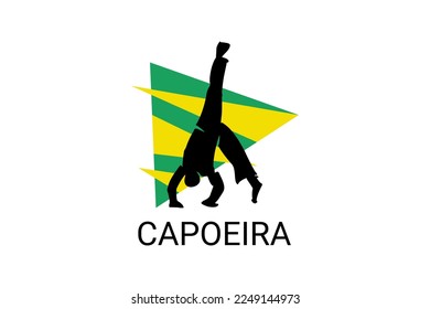 Icono de la línea vectorial de la danza de la Capoeira. Postura de lucha de la Capoeira. pictograma deportivo, ilustración vectorial.