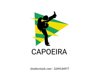 Capoeira fighting dance sport vector line icon. Capoeira fighting stance. sport pictogram, vector illustration.