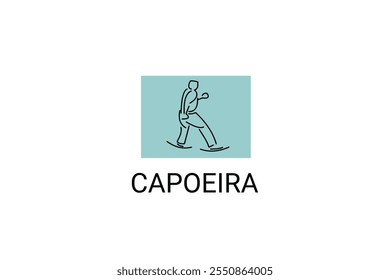 Capoeira fighting dance sport vector line icon. Capoeira fighting stance. sport pictogram, vector illustration.