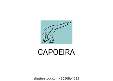 Capoeira fighting dance sport vector line icon. Capoeira fighting stance. sport pictogram, vector illustration.